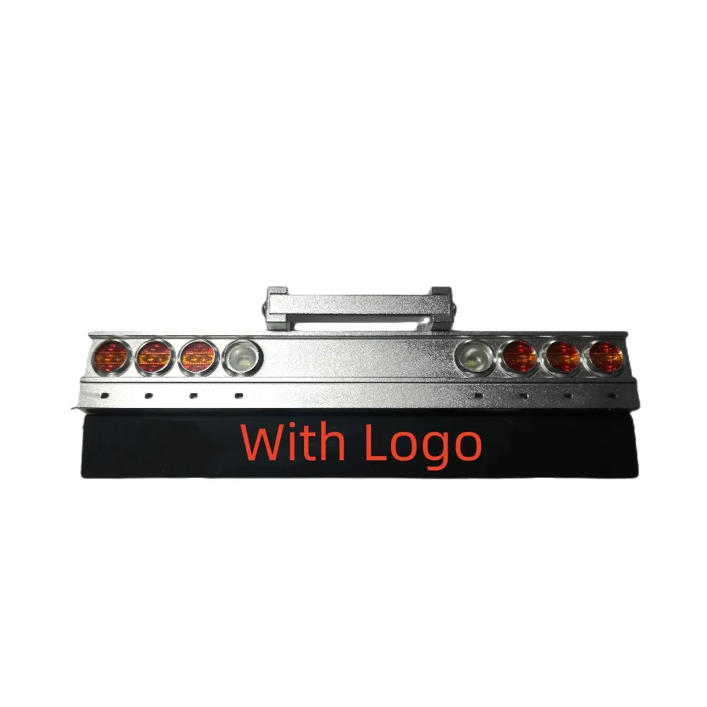CNC Aluminum Alloy LED Tail Light Rear Bumper Lamp with Mudguard LOGO for 1/14 Tamiya RC Truck Trailer SCANIA Actros MAN VOLVO 5
