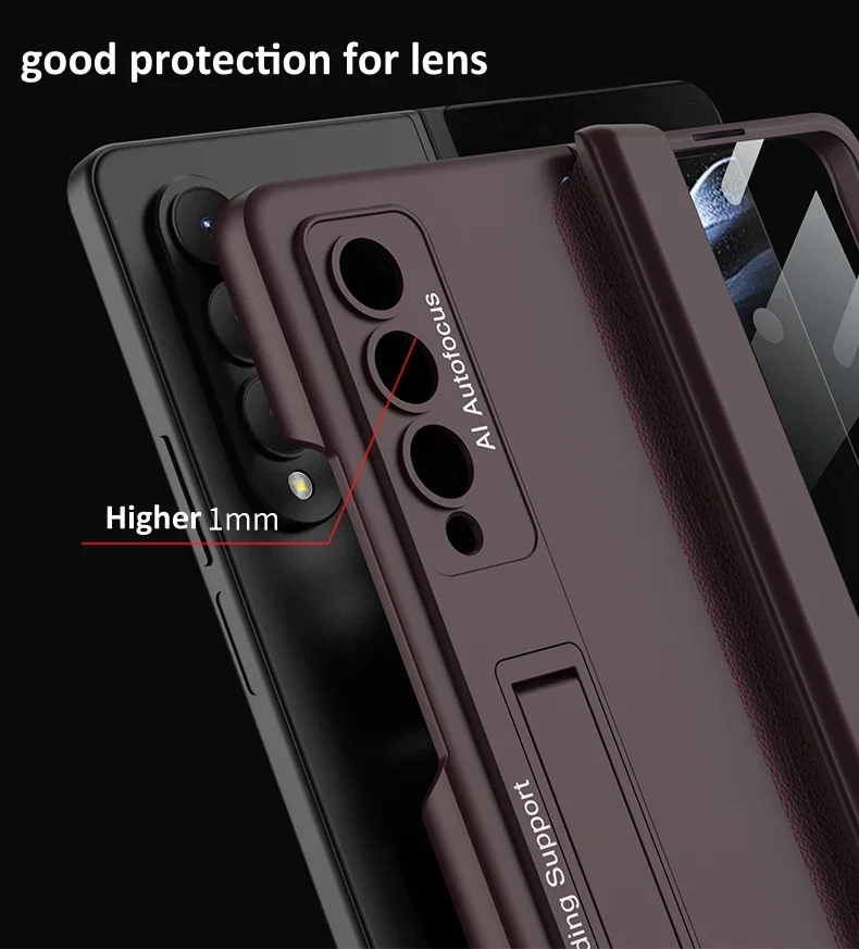 GKK Magnetic Hinge Case with Tempered Glass Bracket & Matte Finish