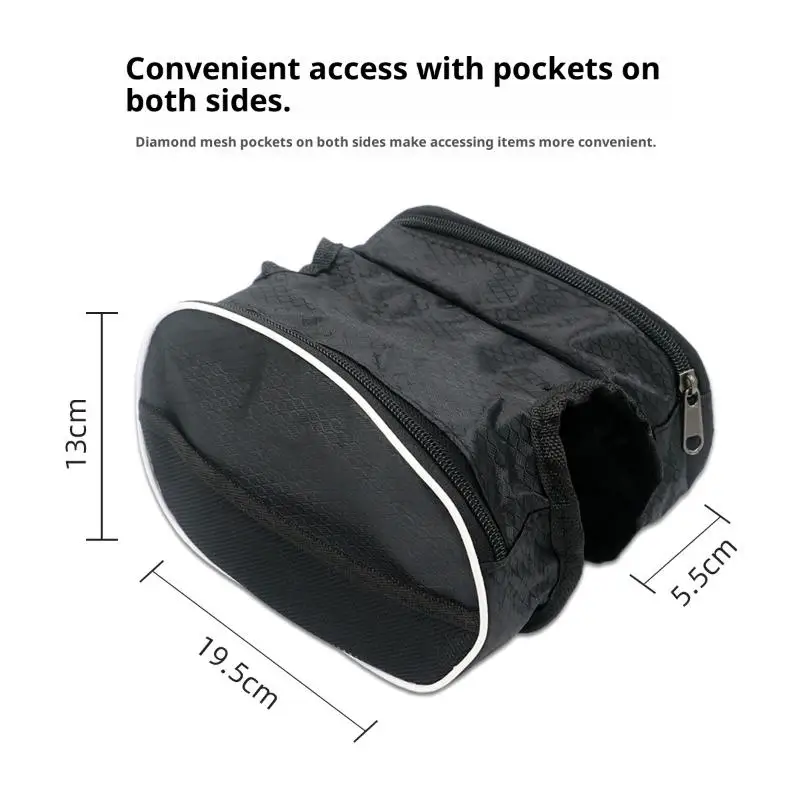 Borsa da Manubrio per Bicicletta Grande Capacità 3L Impermeabile con Supporto Trasparente per Telefono per Ciclismo e Viaggi Urbani