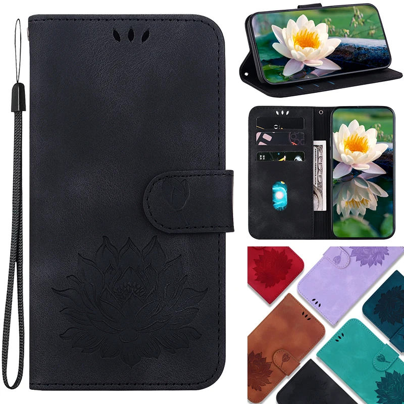 Genuine Leather Phone Wallet Case with Lanyard Attachment