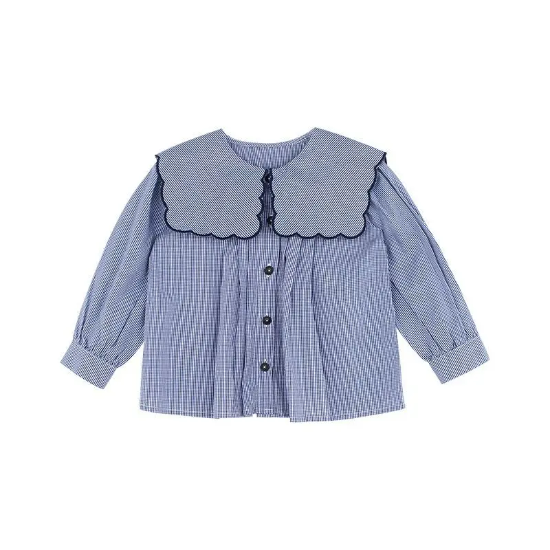 

Girls Plaid Blouse Toddler Spring Tops Kids Clothing 2-10Y