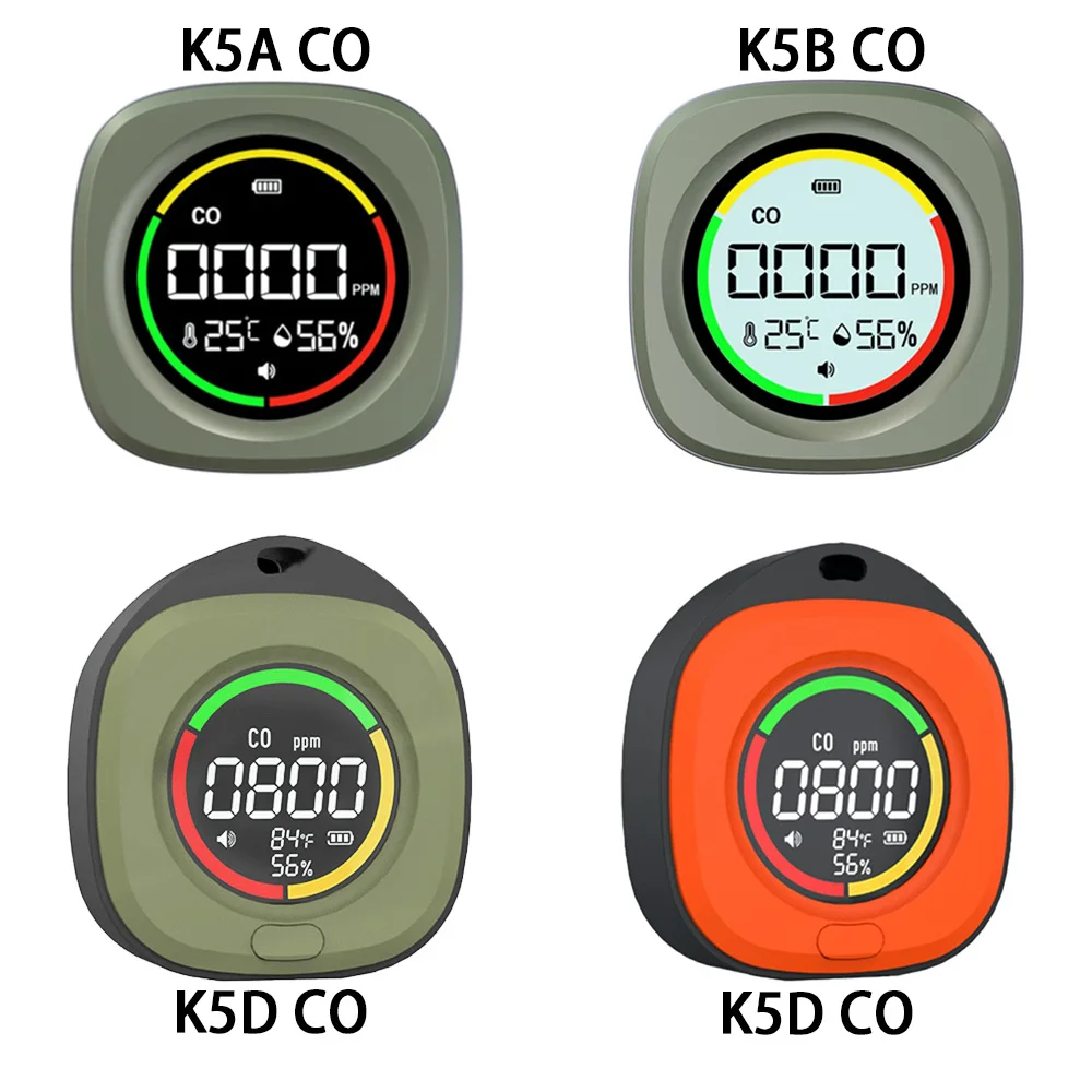 K5 3-in-1 Portable Carbon Monoxide Detector CO Air Quality Portable Monitor HD L