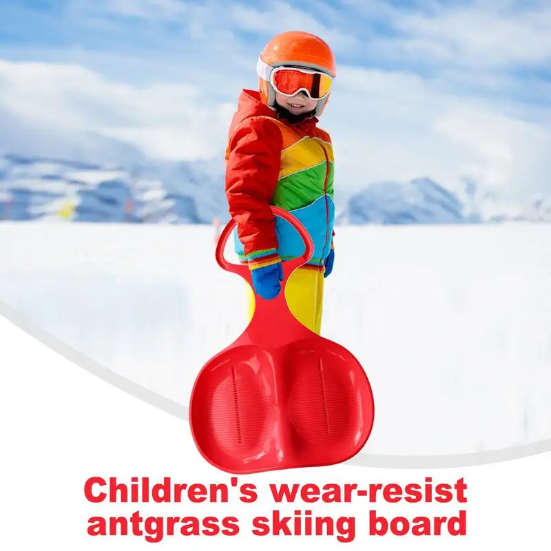 Downhill Sleds Snowboard Sleigh With Handles For Kids Portable Cold-Resistant Heavy Duty Sturdy Downhill Sprinter For Children