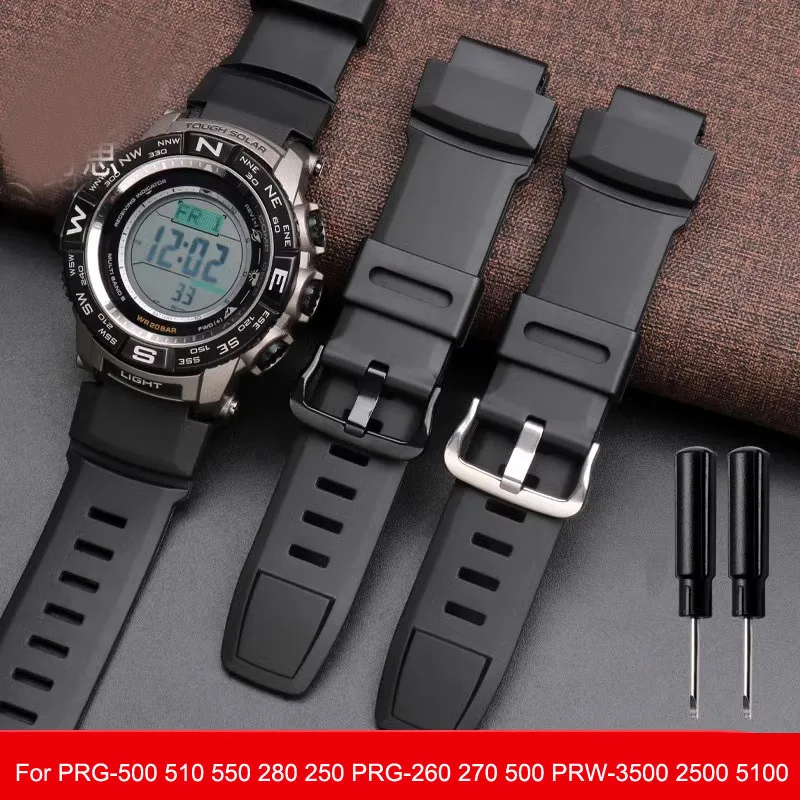 

Silicone Watch Strap 18mm for Casio G-shock Watchband Protrek PRG-500 510 550 280 250 PRG-260 270 500 PRW-3500 2500 5100 Band