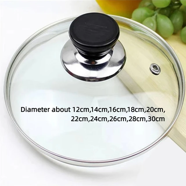 Durable Universal Pot Cover Tempered Glass Round Pot Lid Visible Anti-scalding Cookware Parts Kitchen Accessories 6
