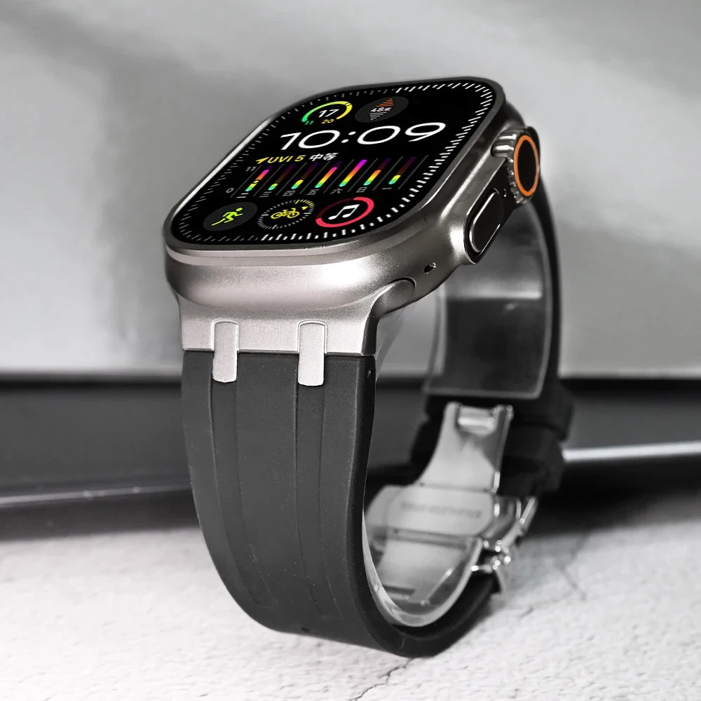 Titanium Color Silicone Watchband Bracelet