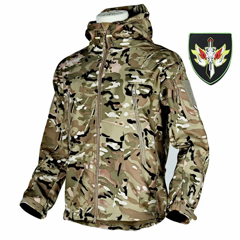 

2023 New Special Forces Winter Warmth and Thickening Tactical Training Soft Shell Hiking Outdoor Hooded Waterproof Charge Coat