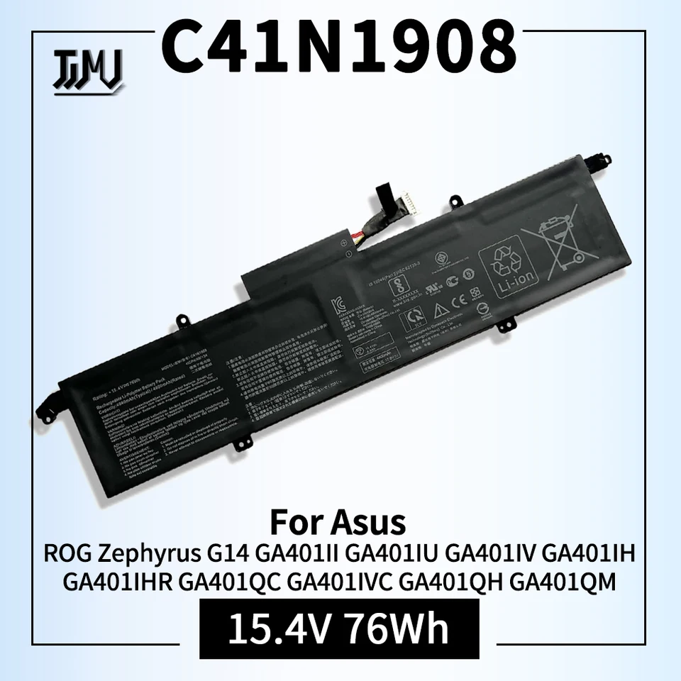 Batteria C41N1908 Per Asus ROG Zephyrus G14 GA401 (2021) – 15,4V 4940mAh 76Wh, Ricambio Sostitutivo - 6