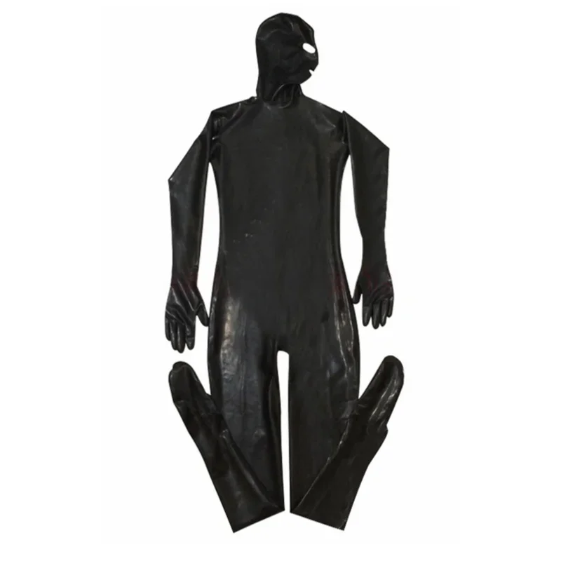 Sexy Men Shiny Full Body Cover Bodysuit Faux Leather Night Club Jumpsuit Adult Latex PVC Catsuit Zipper Erotic Wear