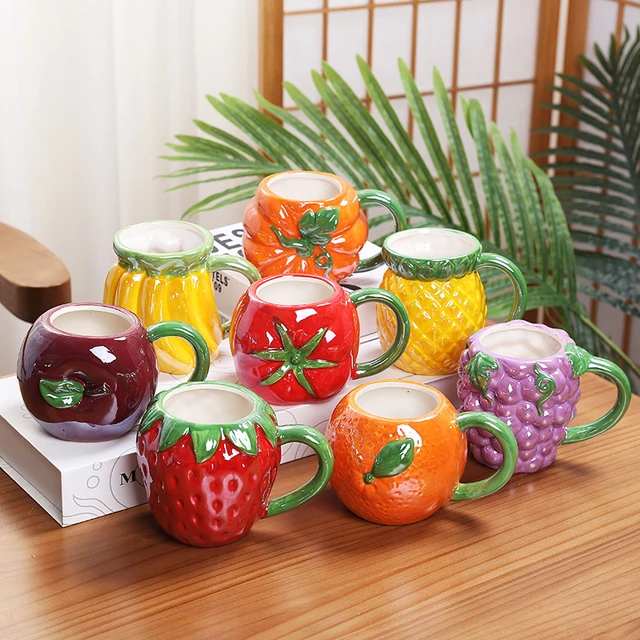 Milk Strawberry Cup Ceramic Japanese Mug Cute Tea Coffee Cups