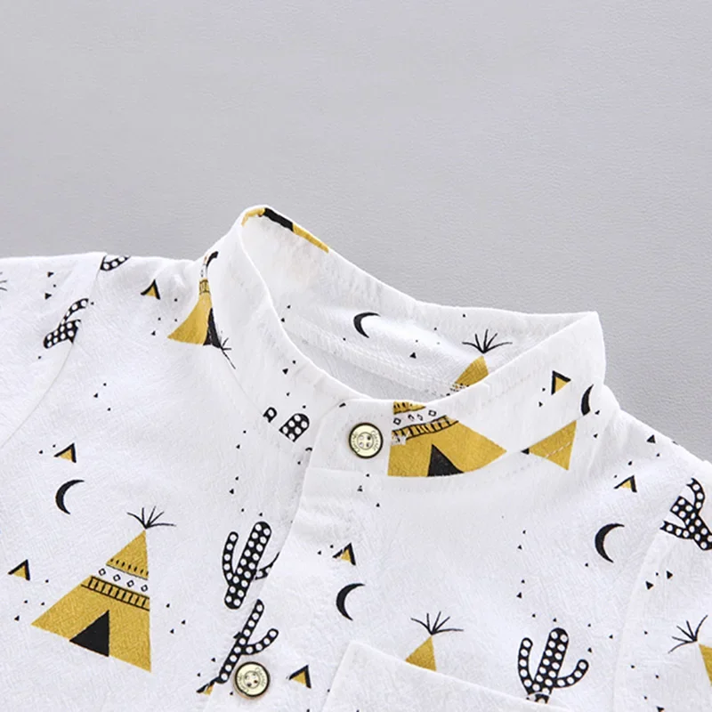 Baby Clothes Set Summer Short-sleeved Pyramid Shirt Infan Toddler Boy Girls