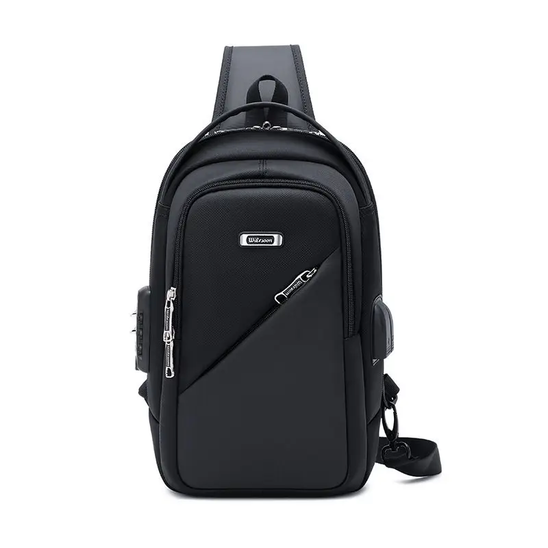 

Hot WIERSOON Chest Bag New Anti-thief Men Crossbody Bag Waterproof Shoulder Bags USB Charging Short Trip For Male Travel Pack