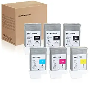 PFI-120 For Canon PFI120 Ink Cartridge Compatible For Canon TM-200 TM200 TM-205 TM-300 TM-305 TM300 130ML Pigment ink 6 Pcs /Set images - 6