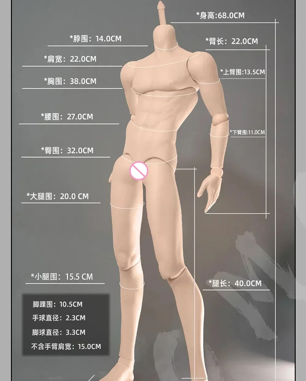 【訳アリ】Imomodoll 1/3サイズ　成人男性　ドールボディ 75成人男 訳アリ】Imomodoll 1/3サイズ 成人男性 ドールボディ 75成人男