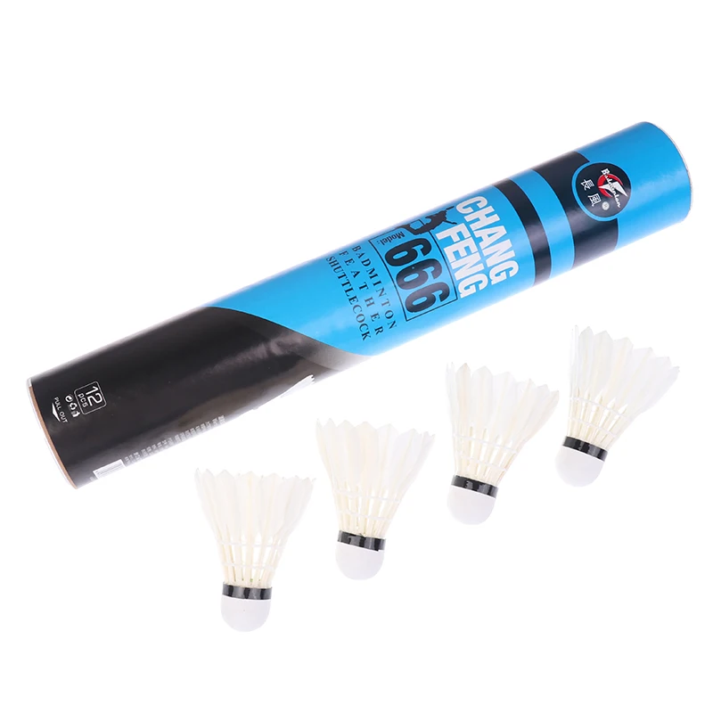 1Tube 12Pcs Shuttlecock Badminton Duck Feather Shuttlecocks Beginner Training Badminton Balls For Indoor Outdoor Balls