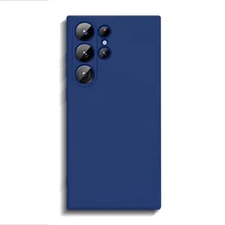 Premium Liquid Silicone Shockproof Phone Case - Durable Back Cover for Galaxy S25+ (Deep Blue)