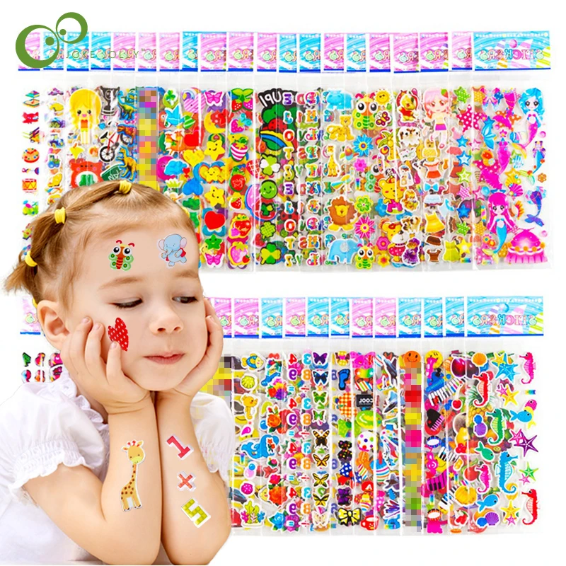 3D Stickers for Kids Toddlers 50 Sheets Puffy Stickers Variety Pack for Scrapbooking Bullet