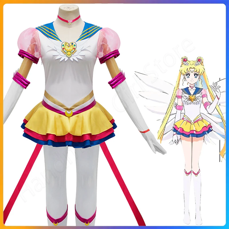 

2024 New Anime Cosplay Sailor Moon Tsukino Usagi Theater Version Dress Suit Cosplay Costume Halloween Comic Con Party Uniform