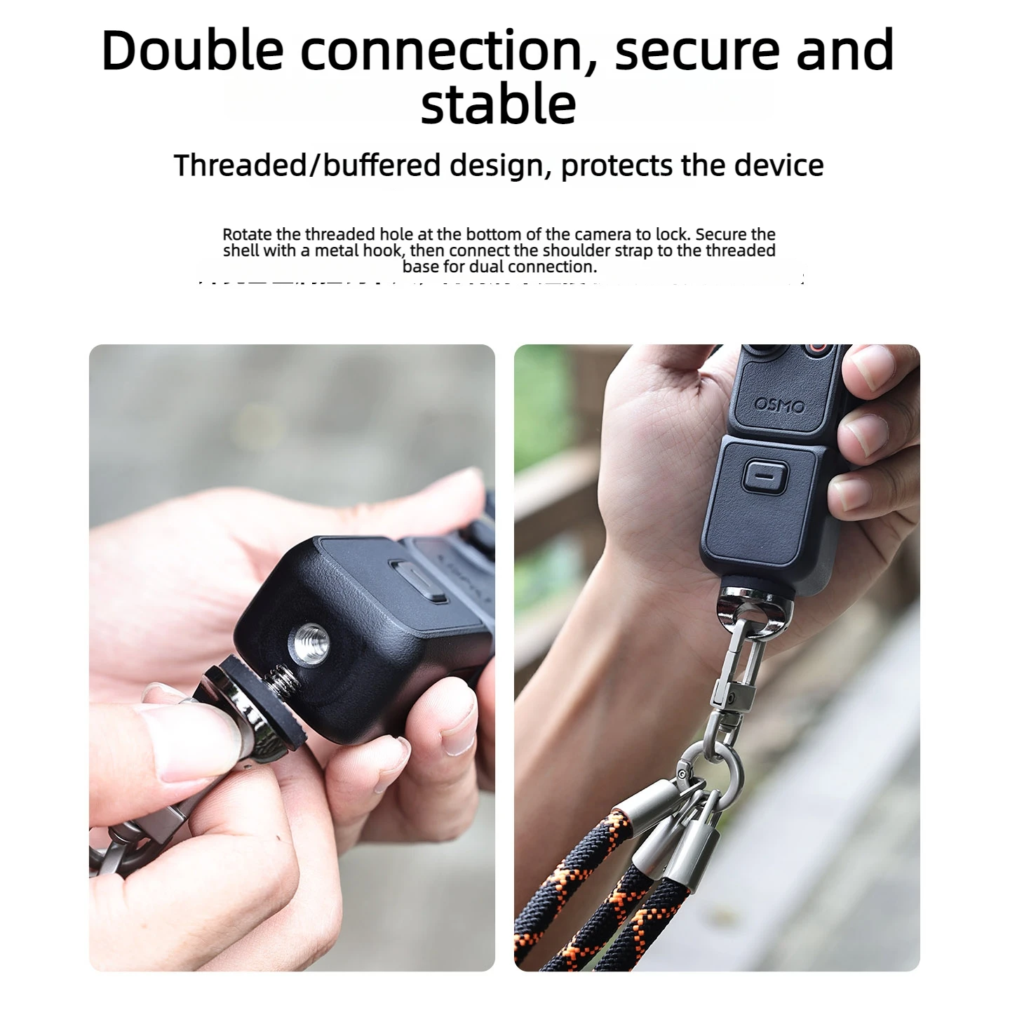 카메라 스트랩 2-in-1 DJI Pocket3/2 카메라 랜야드 액세서리에 적합 DJI Pocket4 크로스바디 퀵 릴리스 버클 스트랩