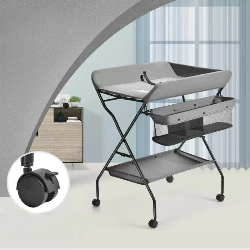 Baby changing table diaper clothes nursing desk newborn massage touching foldable multi-functional bed blue