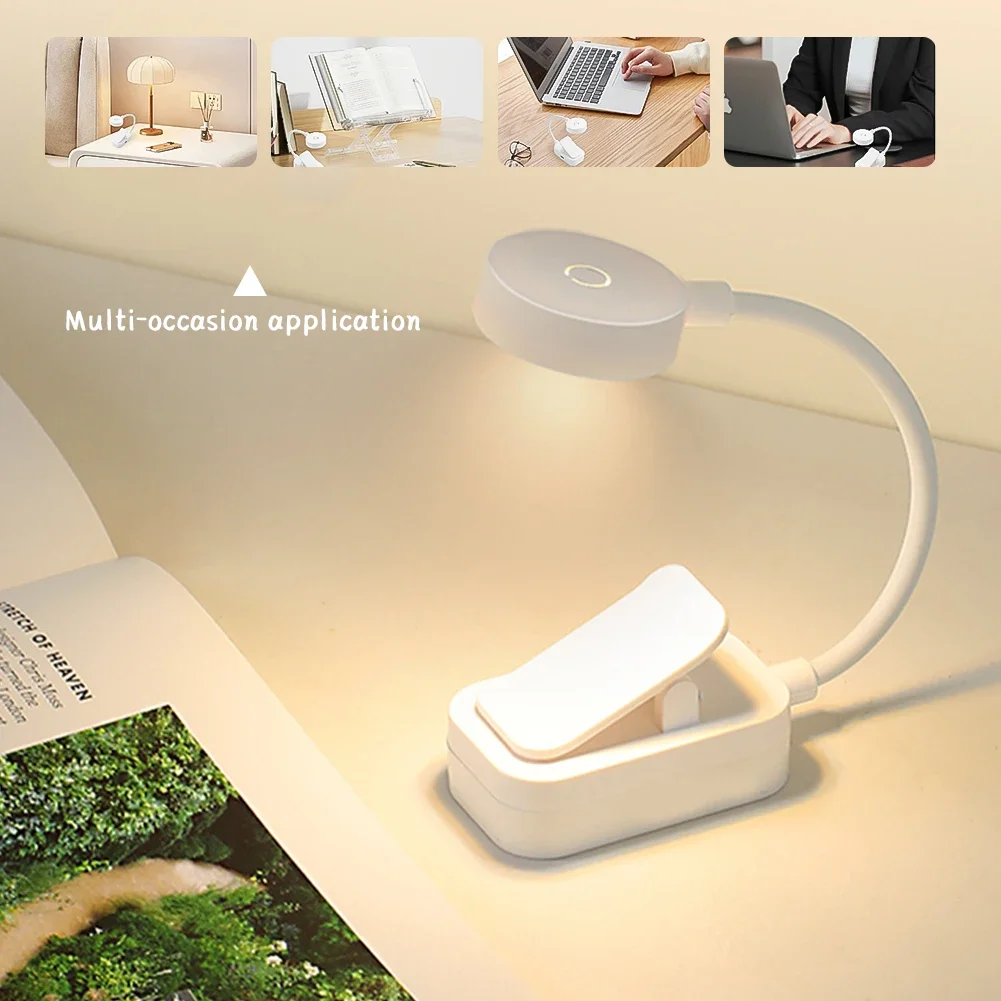 Mini Eye Protection Portable Night Light for Reading Three Levels of Color Temperature Adjustable Brightness Clip Base 4