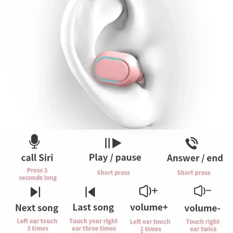 TWS Bluetooth Earphones E7S Wireless Headphones Headset with Mic HiFi Stereo Sport Noise Cancelling Mini Earbuds For Smartphones