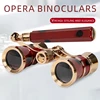 Portable Binoculars 3X25  Metal Opera Theater Glasses Mini Binocular Compact with Chain /Handle For Stage Concert Camping 1