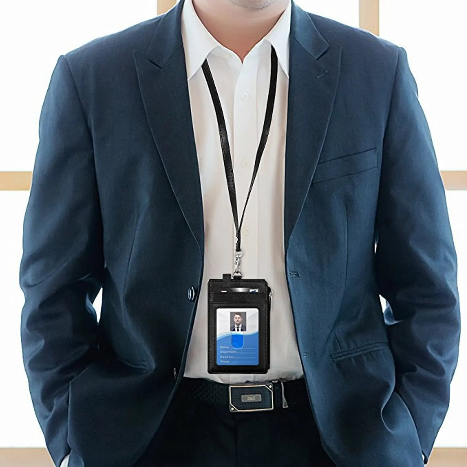 창의적인 PU 카드 가방 카드 세트, 버스 카드 지퍼 가방, 작업 태그 라벨, 직원 카드, 가죽 걸이 로프