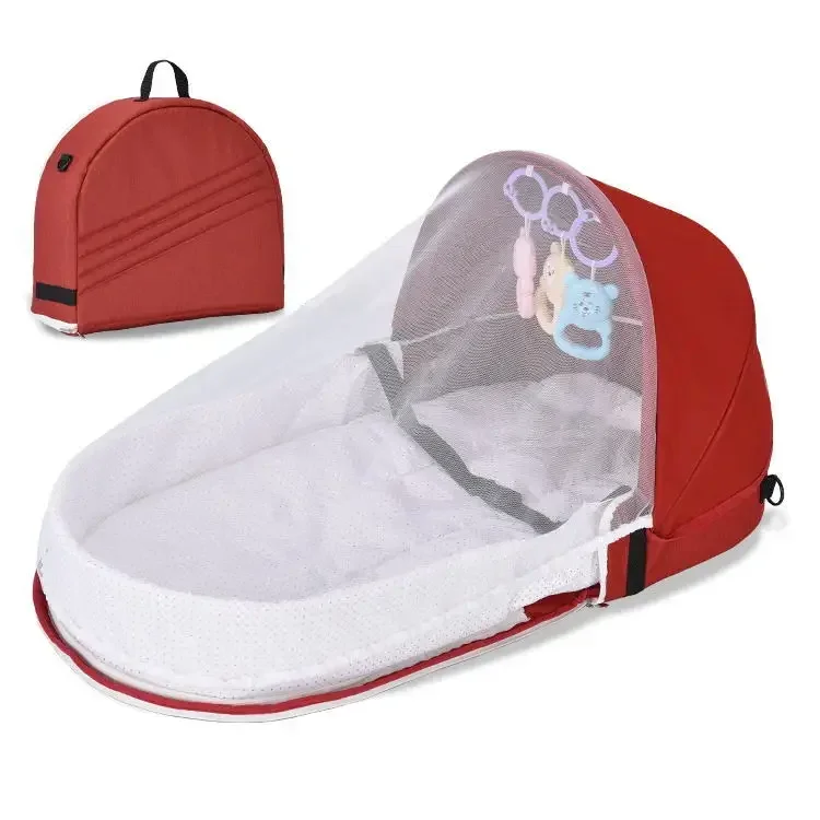 Convenient Folding Pressure-proof Crib Middle Bed Newborn Baby Isolation Bionic Travel Crib