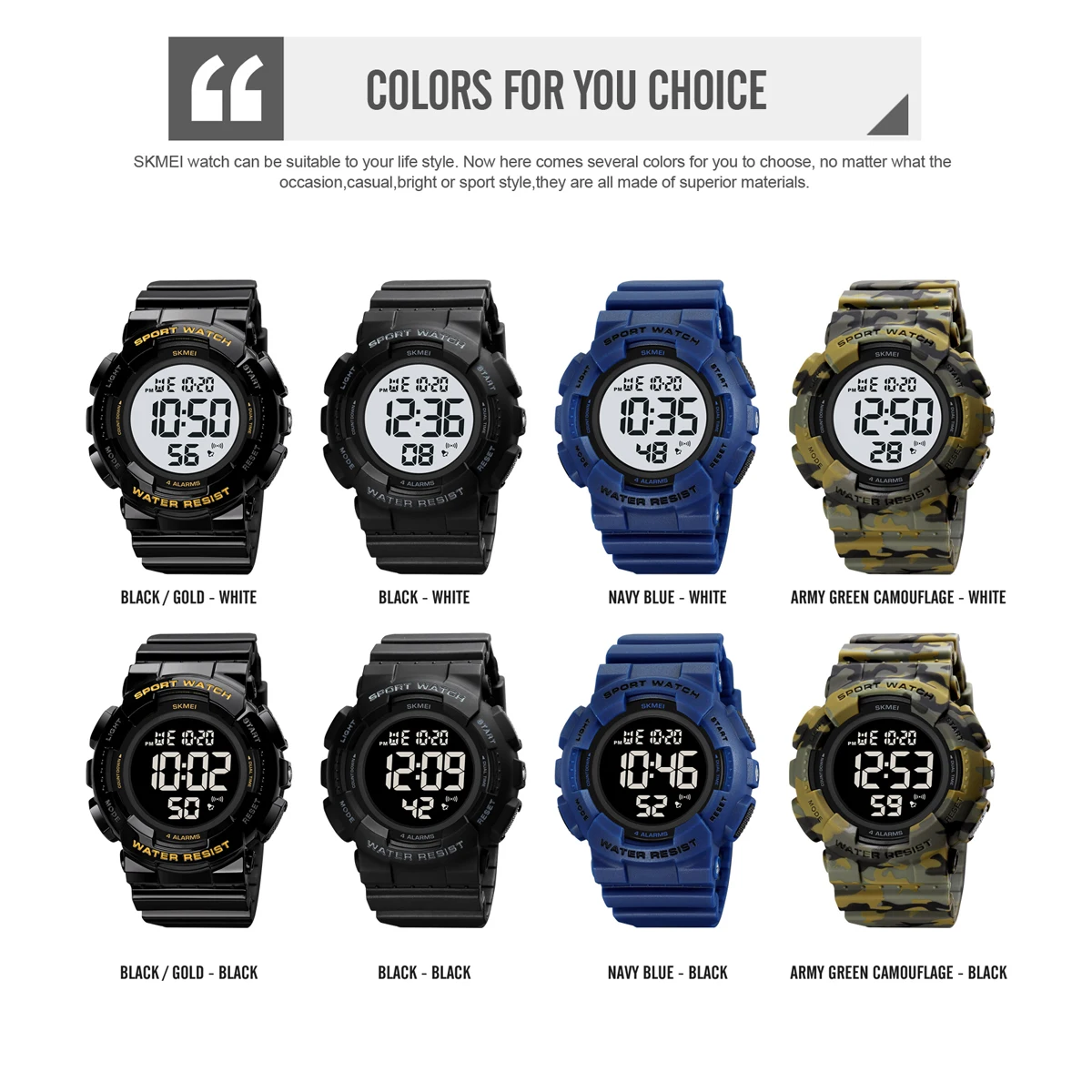 SKMEI 2081 Fashion Sport Watch For Men Military Electronic Wristwatch 2Time Stopwatch Waterproof Male Clock Relogio Masculino
