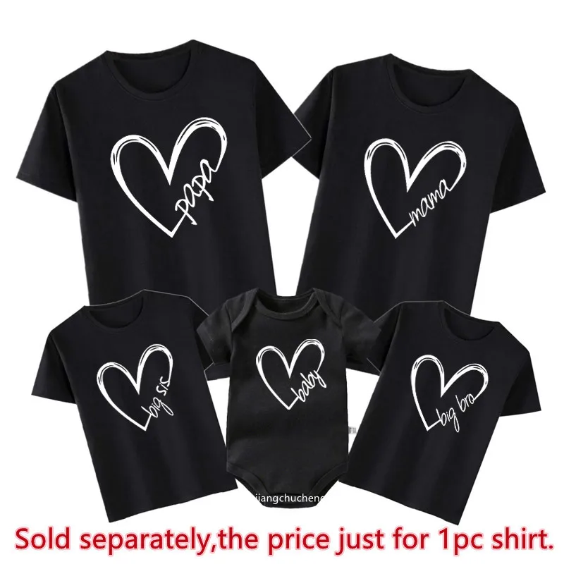Papa Mama Family Matching Outfits Daddy Mom Kids T-shirt Baby Bodysuit Family Look Father Son Clothes Father's Day Gift 2