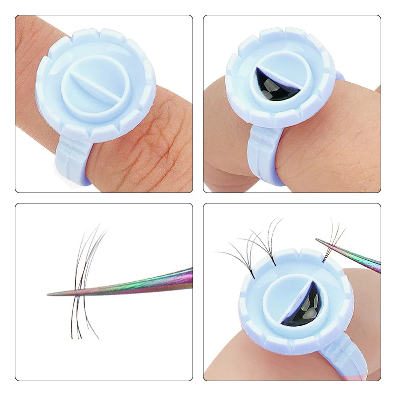 Disposable Eyelash Glue Fan Cup Rings Pack