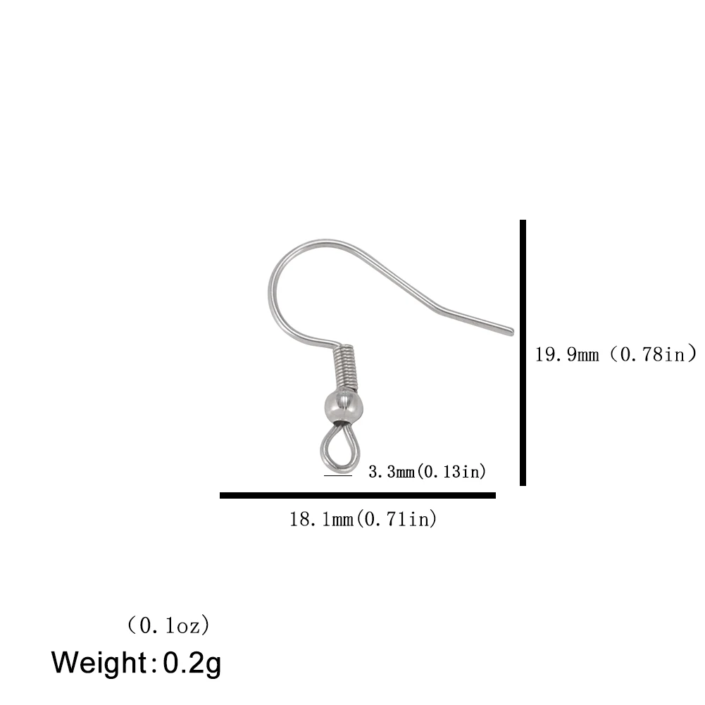 100pcs/lot Stainless Steel DIY Earrings Hooks Gold Silver Color Jewelry Handmaking Accessories 6