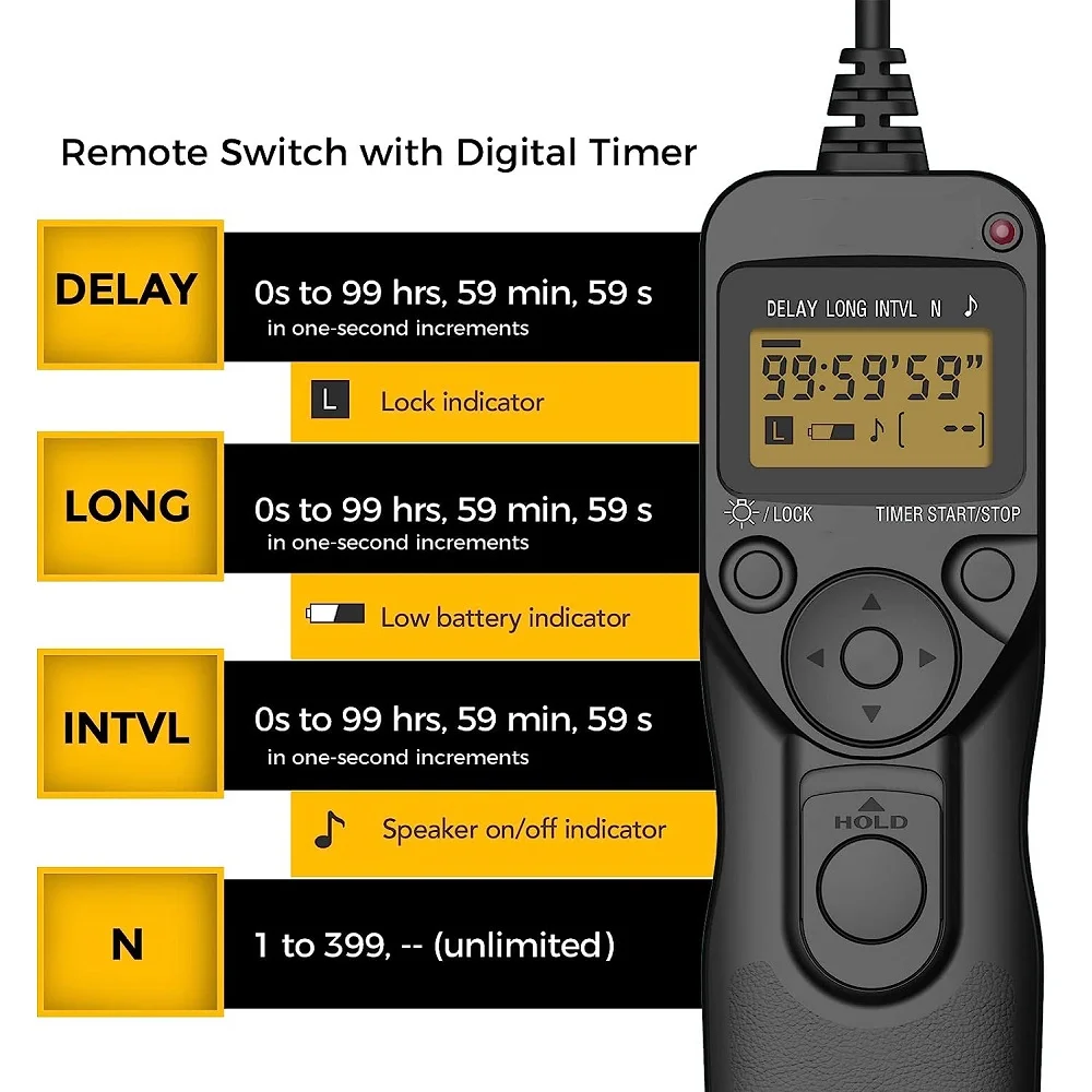 Mcoplus RS-80N3 Timing shutter remote Intervalometer Canon EOS R3 R5 R5 C 6DII 7D Mark II 1D C 1D IV III 5DII 5DIII