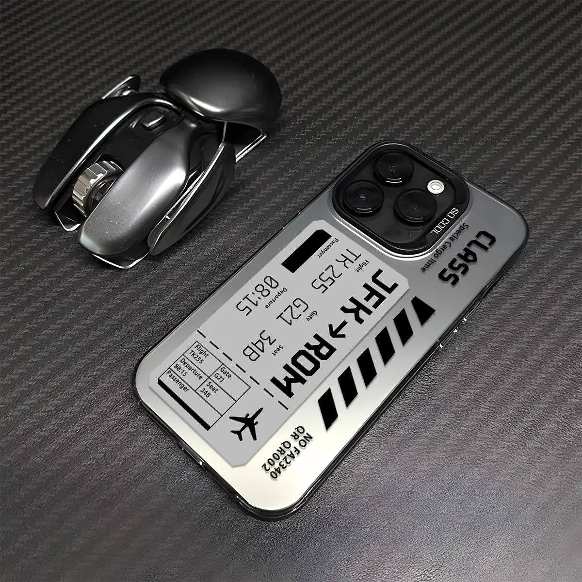 Deluxe Plane Ticket Design Matte Shockproof Phone Case