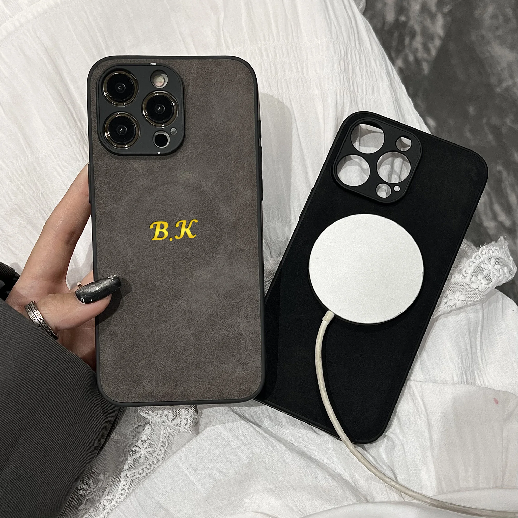 Personalized Hot Foil Stamping Custom Name Initials Magnetic Wireless Charging thumbnail 4
