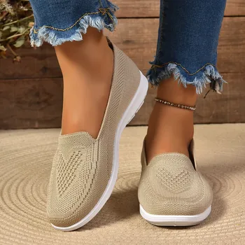 Casual Women's Shoes Summer Mesh Breathable Flat  Ladies Comfort Light Sneaker Socks Women Slip on Loafers Zapatillas Muje