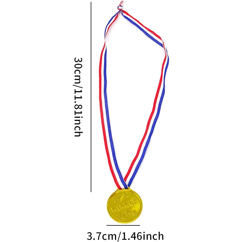 10/20 Stück Kinder Kunststoff Gold Gewinner Auszeichnung Medaillen Partybevorzugung Sport Schule Wettbewerb Klasse Belohnungen Pinata Füllstoffe Karneval – Detail 4