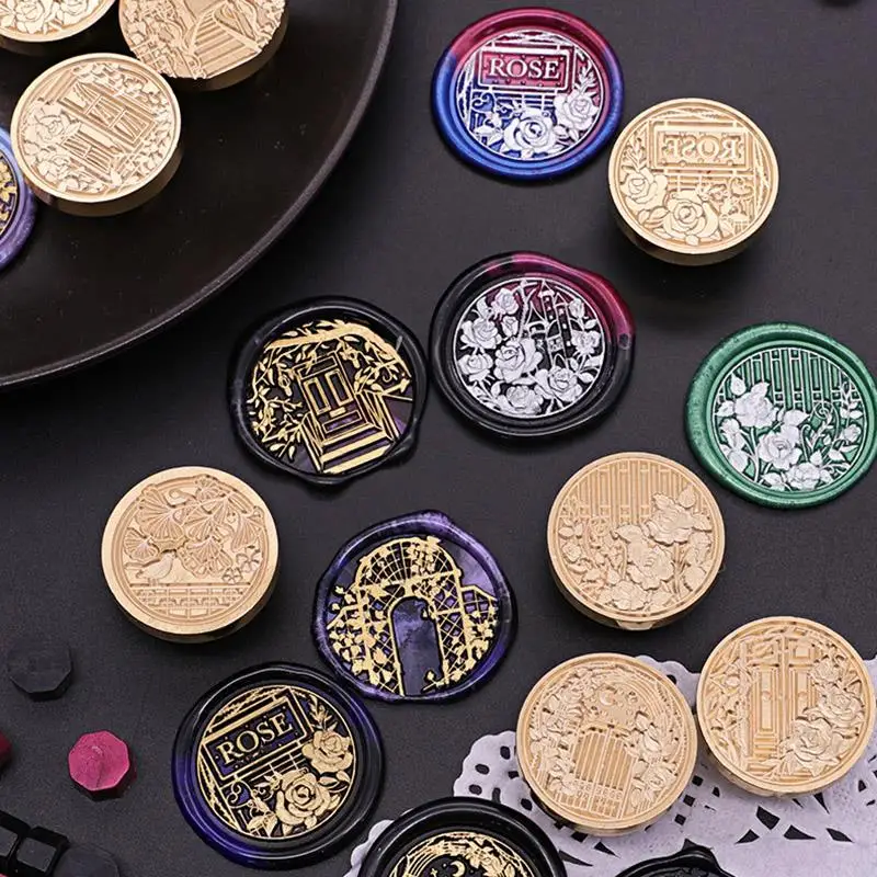 꽃 왁스 도장 도장 레트로 공예 도장 스탬프 헤드 카드 봉투, 청첩장 선물 포장 스크랩북