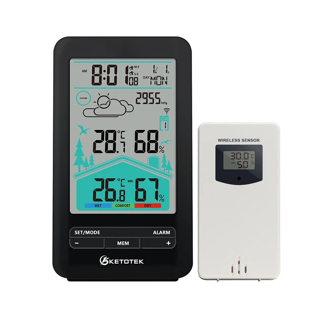 Ketotek Digital Temperature Humidity Wireless Sensor Meter