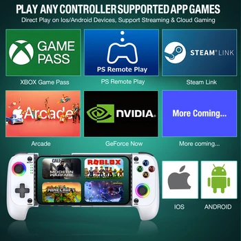 DinoFire MC101 Mobile Phone Gamepad Type C Hall Mechanical Controller for Android Phone iPhone 15/16 Cloud Gaming Xbox Game Pass 5