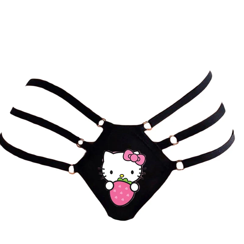 Hello Kitty Panties Kawaii Kuromi My Melody Close-Fitting Briefs Cross  Fashion Y2K Sexy T-Back Girls Underpants Hot Girl Gift