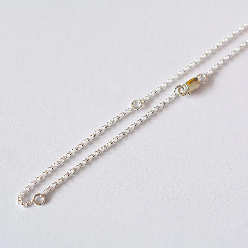 S925-Sterling-Silver-Rolo-Chain-Necklace-Adjustable-Length-80cm-70cm ...
