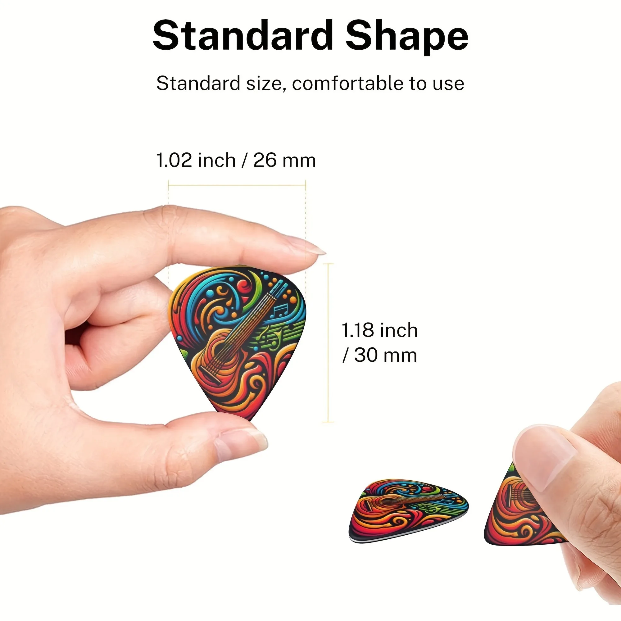 Original Sound Guitar Picks Double-Sided Printed Ukulele Guitar Finger Shrapnel Keychain Holster 6 Pcs Gift For Music Lovers guitar picks