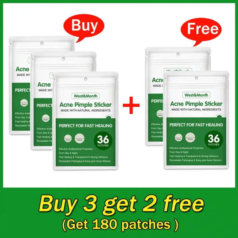 

36 Patches Acne Pimple Patch Stickers Waterproof Acne Healing Pimple Remover Tool Blemish Spot Facial Mask Skin Care For Women