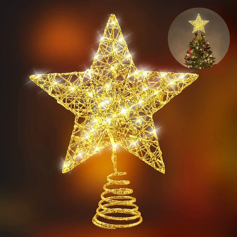 LED Christmas Tree Topper Star Lights Christmas Star Decoration Christmas Tree Decoration Battery Powered