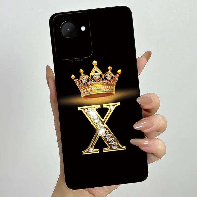 Crown Letters Soft Case with Camera Protection - Stylish Back Cover
