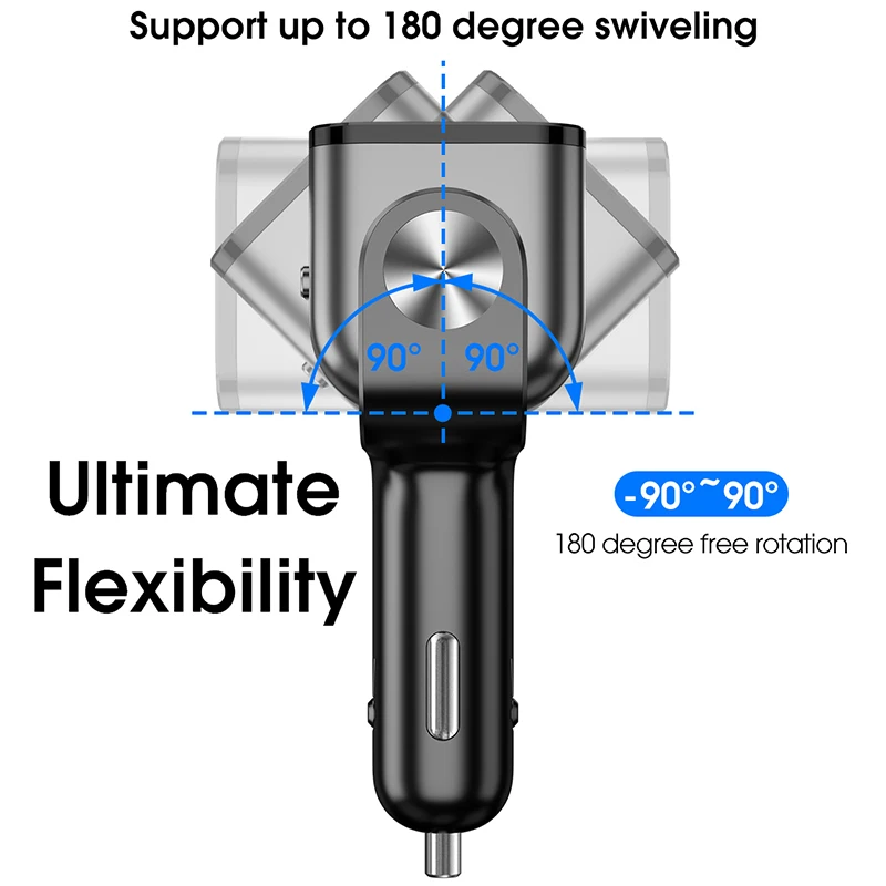 cigarette lighter wireless charger BUVAYE Cigar Jack Socket Adapter Auto Cigarette Lighter QC3.0 Fast Charger  Dual USB Multi-function Socket Splitter for Car Truck