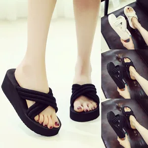 Slippers Fashion Women Beach Breathable Sandals Home Slipper Flip-Flops Wedges Shoes Chausson Femme Женские тапочки Sandals 2022