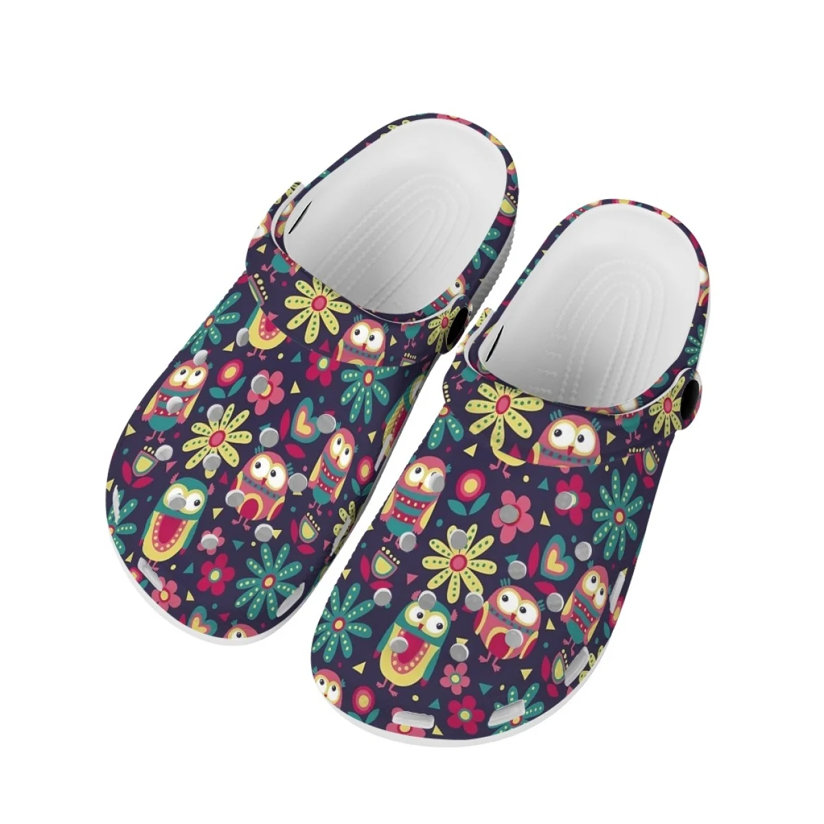 Beliodome Women Clogs Garden Shoes Cute Owl Design Lightweight Slip On Sandals Outdoor Walking Slippers Beach Sandalias de Mujer